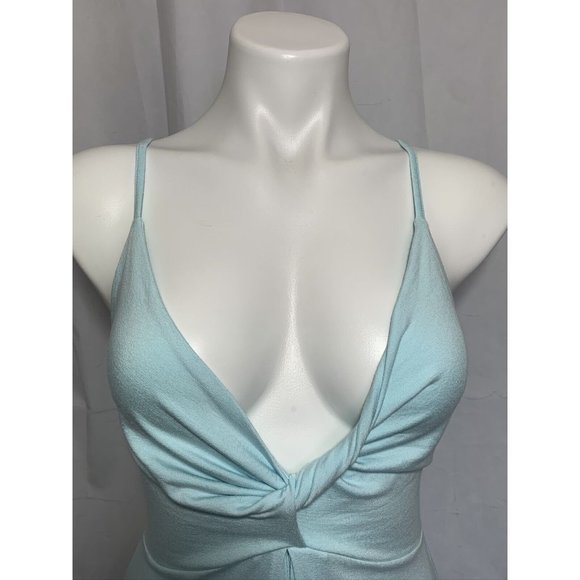 ASOS Fit Flare Dress Light Blue Size 6 Backless‎ Straps Summer Beach Knee Length - Picture 4 of 12